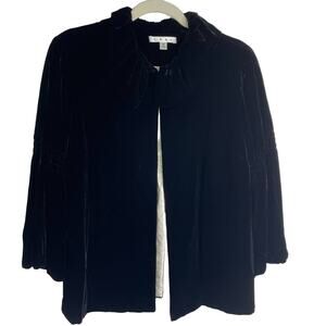 Black Velvet Cape Evening Jacket Bell Sleeves Collar Medium Cabi